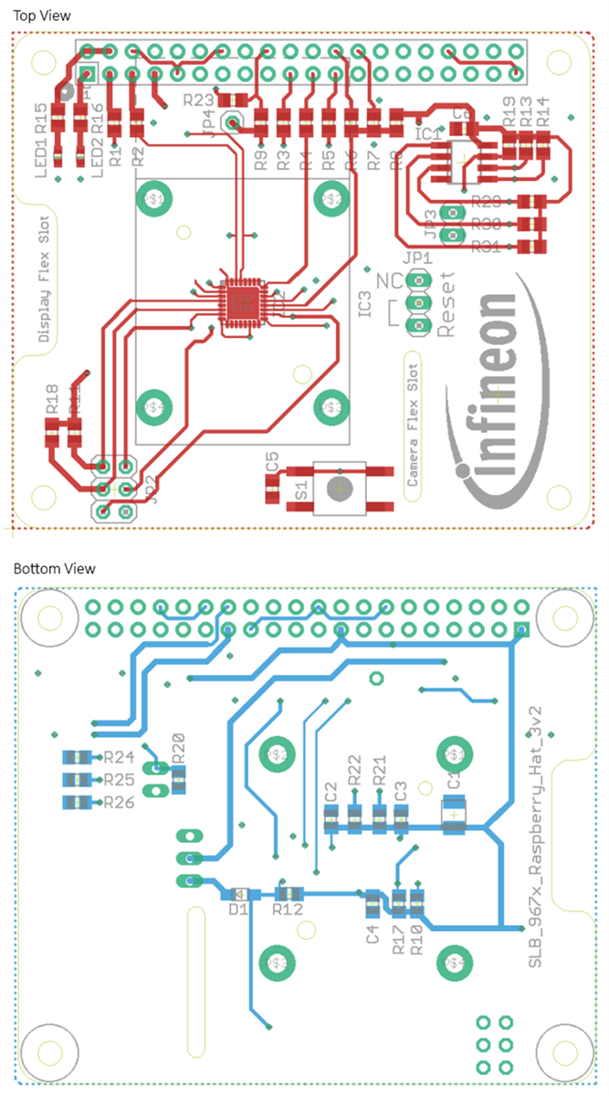 Mechanical Drawing - Infineon Technologies OPTIGA™ TPM SLB 9672 Raspberry Pi Evaluation Board